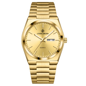 LOUIE JUELEN 601 Men's Luxury Quartz Watch Waterproof Business Style Stainless Steel Watch Luminous Diamond Gold Watch Design