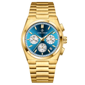 LOUIE JUELEN 608 Elegant Montre Stainless Steel Quartz Wristwatch 42mm Quartz Men's Watch 3BAR Waterproof Small Three Needle Watch for Men